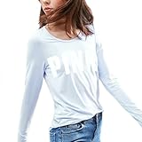 Victorias Secret Pink Brand Very Soft Sleepshirt Sleep Tee (Small, Sky Blue)