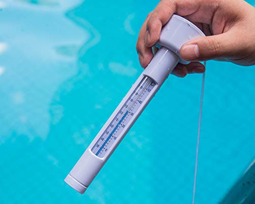 Floating Pool Thermometer,Thermometers with String Large Floating,for Outdoor & Indoor Swimming Pools, Spas, Hot Tubs, Jacuzzis & Aquariums and Fish Pond Pool Thermometer Floating Easy Read