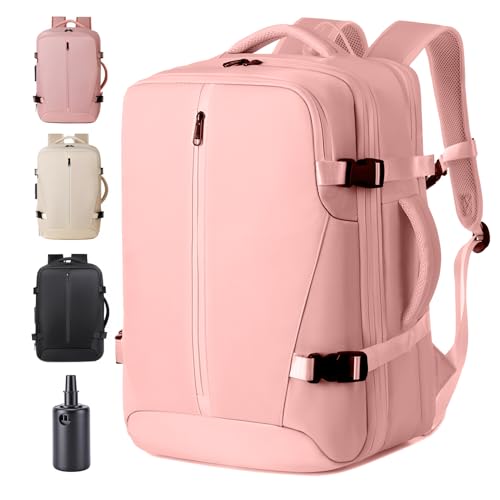 Viaje de Mochila al Vacío con Bombas Aire Eléctricas, 36-55L Expandible, Separación húmeda y seca, con Bolsa de Aire Antirrobo para Viajes