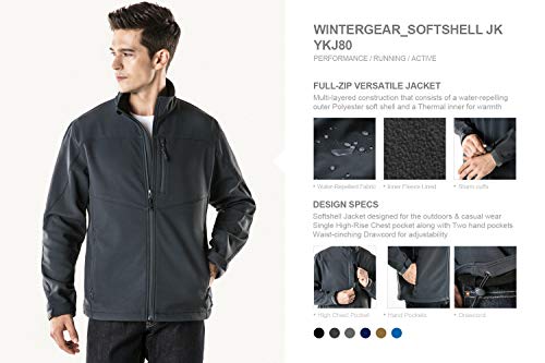 image for TSLA Men's Softshell Athletic Microfleece Active Wind-Repel Coat Full-