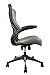 OfficeFactor Executive Ergonomic Computer Office Chair Back Mesh Bonded Leather Seat Flip-up Arms Lumbar Support Molded Foam Seat Adjustable Height Home Office Desk Chair (Grey)