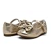 Dream Pairs ANGEL-22 Mary Jane Front Bow Heart Rhinestone Buckle Ballerina Flat (Toddler/ Little Girl) New, Gold, 9 M US Toddler