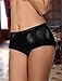 Women's Butter Fly Leatherette Open Crotch G String T Back Sexy Panties,Black,US(14W-16W) 1XL