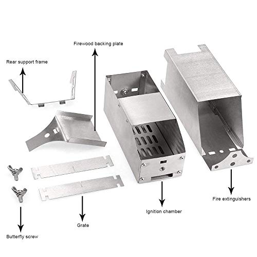 FOONEE Camp Stove,Detachable Stainless Steel Folding Wood Stove, Portable Folding Lightweight Backpacking Stove for Outdoor Survival Cooking Picnic Hunting - Thumbnail 4