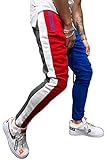 Color Striped Block Pants Joggers Sweatpants