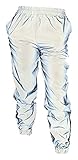 PINK ELEPHANT Womens Reflective Jogger Pants Bright Hip Hop Dance High Visibility Night Silver for Safety Cycling Jogging