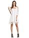 Milumia Women's Summer Cold Shoulder Crochet Lace Sleeve Loose Beach Dress