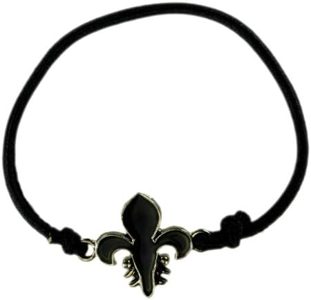 Fleur De Lis Charm Mood Bracelet - Black Bracelet With Color Changing Mood Fleur De Lis - Fashion Jewelry