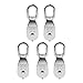Saim Pulley Block M20 Swivel 304 Stainless Steel Heavy Duty Rigging Lifting Wheel Fixed Wire Rope Single Pulley Block for Loading Capacity 75kg 5Pcs
