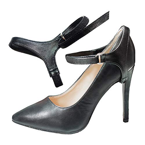 Eliza May Detachable Shoe Straps ShooStraps - to Hold Loose high Heeled Shoes, Wedges and Flats (Black Classic)