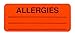 ChromaLabel 1 x 2.25 Inch Allergy Labels, 250 Labels per Dispenser Box, Fluorescent Red-Orange, Imprinted: Allergies