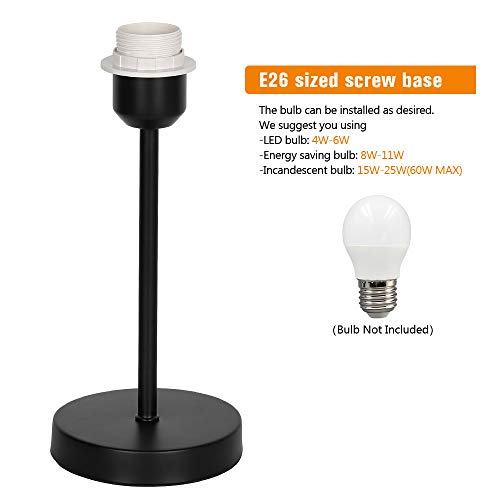 Bedside Table Lamp Set of 2, Modern Small Nightstand Lamp, Minimalist Metal Desk Lamp with Linen Shade for Dresser, Bedroom, Living Room, Coffee Table, Office, College Dorm - Thumbnail 2