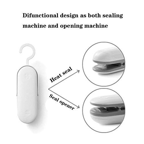 HEVÜY Mini Folienschweißgerät mini Bagsealer Hand-Folienschweißgerät, Lebensmittel bleiben vakuumiert bis zu länger frisch (Gray)