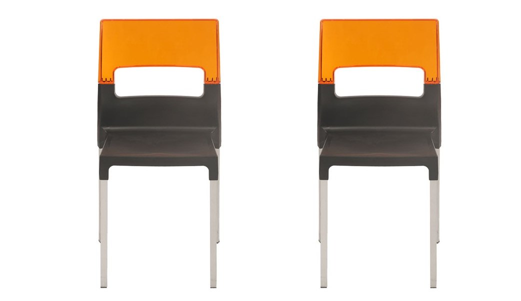 Supreme Diva Chairs Black Orange Set Of 2 By 4 U Enterprises