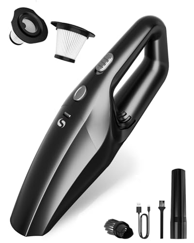 SERVOMASTER Aspiradora de Mano Potente, Aspirador Coche Potente Sin Cable, Aspirador de Mano con Filtro HEPA, Mini Aspiradora de Mano, para pelos de Mascotas, Limpieza del hogar, Coche y Oficina