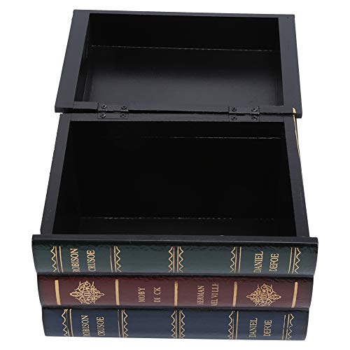 Book Shaped Box Retro Wooden Antique Book Shaped Box Book Office Bookcase Ornaments Jewelry Storage Case