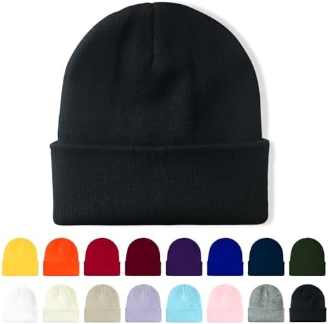 NAVY BLUE LONG BEANIE SKI CAP CAPS HAT HATS CUFFED at Amazon Men's