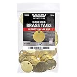 1.25" Solid Brass Stamping Tags (50 Pack) Industrial Grade 0.040" Blank Chits for Pipe Valves, Keys, Tool and Equipment Labeling | Made in USA