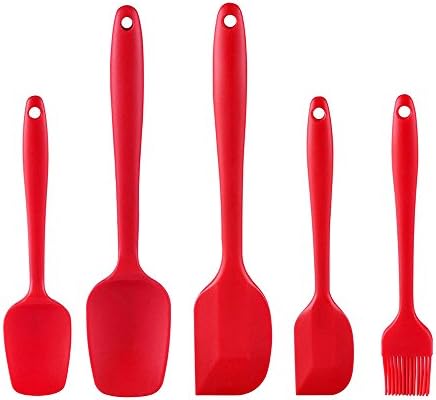 Silicone Spatula Set - Yamoo 5 Piece Heat-Resistant Spatulas & Baking Spoon, Safe Soft and Non-stick Flexible Silicone Rubber Spatulas Cooking Utensils - Strong Stainless Steel Core Kitchen Utensils