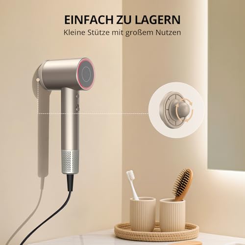 CrazyMar Hair Dryer with Diffuser, 180,000 rpm High Speed Ion Hair Dryer, 5X Faster Blow Dryer, 500 Million Negative Ion Hair Dryer, 58 dB Low Noise, Hair Dryer with 4 Temperature Settings