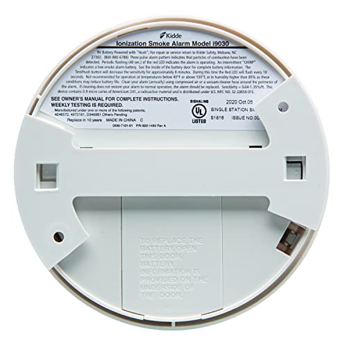 Kidde Smoke Detector, 9V Battery Operated Smoke Alarm, TestReset