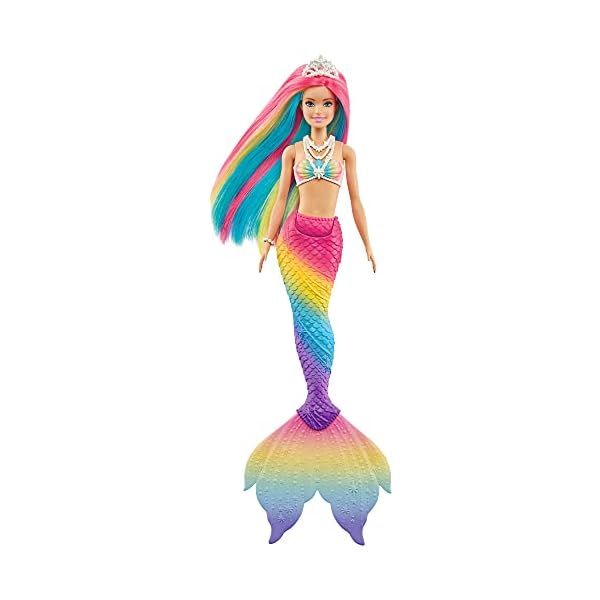 Barbie Dreamtopia Rainbow Magic Mermaid - Doll with Rainbow Hair & Water-Activated Color Change Feature - Fantasy Look…