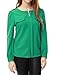 Allegra K Women Split Neck Button Decor Ruched Detail Shirt M Green