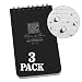 Rite in the Rain Weatherproof Top-Spiral Notebook, 3" x 5", Black Cover, Universal Pattern, 3 Pack (No. 735-3) primary