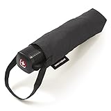 SwissGear Compact Travel Umbrella with Comfort Grip, Black, 36-Inch Canopy