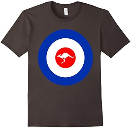 Men's Australian Mod Target Red Blue Kangaroo Australia T-Shirt Medium Asphalt