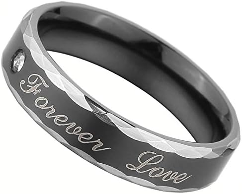 Generic Jewelry Stainless Steel Finger Ring Bands Wedding Bands Shine Crystal for Men Size 7