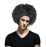 Spooktacular Adult 70's Disco Costume Accessory Afro Wig, Black