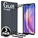 Ferilinso Screen Protector for Xiaomi Mi 8 Lite, [3 Pack] [Full Glue][Full Cover] Tempered Glass Case Friendly Protective Film (Black)