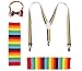 JustinCostume Kids or Boys Bow Tie and Suspenders Set, Rainbow