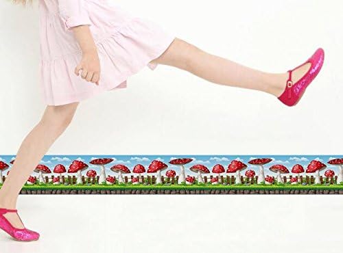 5 sets/Lot Mushroom baseboard hot wall stickers children's room glass door Waistline stickers