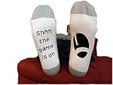 OMONSIM Game Day Socks Funny Socks for Men Sock Wine Socks Labor Day Socks ( Ganlan One Size ) (One Size, Ganlan)