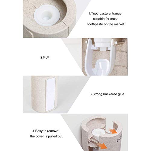 Automatic Toothpaste Dispenser Set with Wall Mounted Hands Free Toothpaste Squeezer for Kids and Adult
