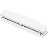 JAM PAPER Metal 3 Hole Punch - White - 10 Sheet Capacity - Hole Puncher Sold Individually