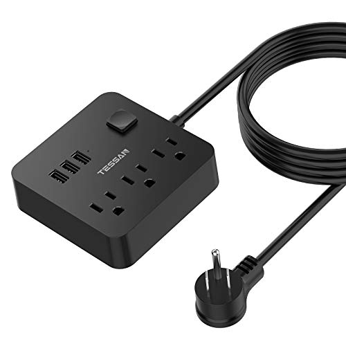 Extension Cord with USB Ports, TESSAN 10 ft Long Flat Plug Power Strip