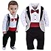 ZOEREA 1pc Baby Boys Tuxedo Gentleman Onesie Romper Jumpsuit Wedding Suit 3-18M , Black , Label 80 / 6-9 Months