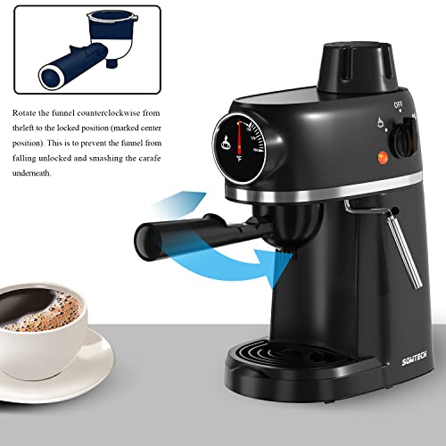 SOWTECH Espresso Machine, Cappuccino Machine with Steam Milk Frother, 3