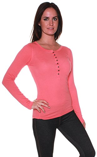 ACTIVE BASIC RIBBED POLY COTTON BUTTON LONG SLEEVE CASUAL SHIRT TOP