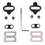 VINQLIQ Bike Bicycle Cycling Self-locking Plate Pedal SPD Cleats Set, Compatible, Lightweight, Durable with Screws, Gaskets and Screwdriver for Mountain Bike SPD Shoes and Pedal, Spinning Classes