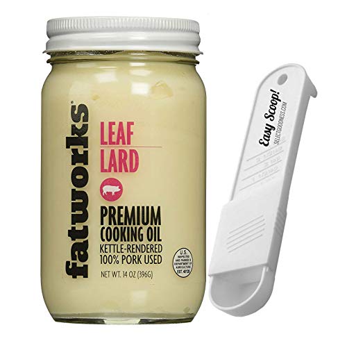 Fatworks Foods Pasture Raised Leaf Lard 14 Oz Plus EasyScoop Multi-Measuring Spoon