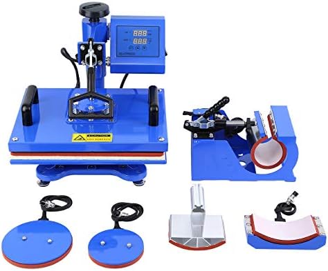 TryE Digital Heat Press Machine Swing Away Transfer Printer Sublimation T-Shirt Mug Plate Hat 12" x 15" (5 in 1)