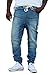 REVOL MEN'S TWILL / DENIM DROP CROTCH HAREM JOGGER PANTS, Medium SG001-LIGHT INDIGO