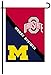 BSI PRODUCTS, INC. - Rivalry House Divided Michigan & Ohio State 2-Sided Garden Flag - MICH & OSU Gift for Football Pride - Michigan/Ohio St.