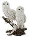 Things2Die4 Pair of Snow Owls on a Branch Statue