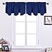 NICETOWN Blackout Curtain Valance Tier - Small 52 inches by 18 inches Scalloped Rod Pocket Window Curtain Valance for Cafe/Boys Bedroom/Bathroom/Basement, Navy Blue, 1 Piece