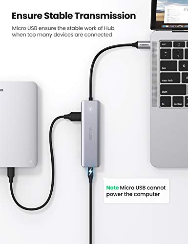 UGREEN USB C Hub, Slim Type C to 4 Port USB 3.0 Adapter, 5Gbps High-Speed Splitter Compatible with Thunderbolt 3 Macbook Pro iPad Pro Air XPS HP Envy Galaxy S22 and More - Image 4